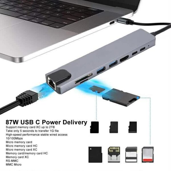 Adaptateur USB-C 8en1