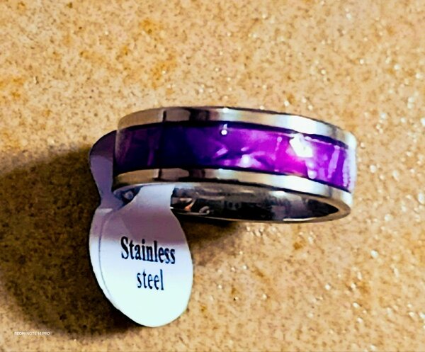 Bague Inoxydable Violet