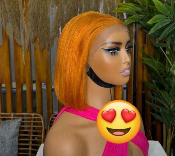 Perruque Bob Orange Flamboyant