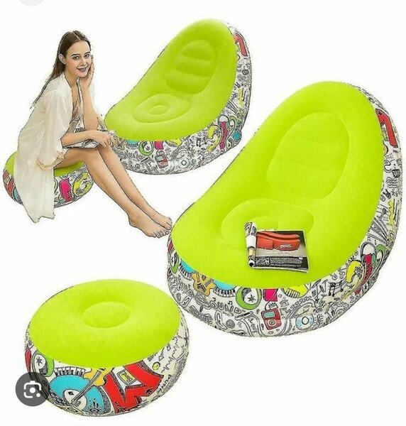 Fauteuil gonflable avec repose-pieds