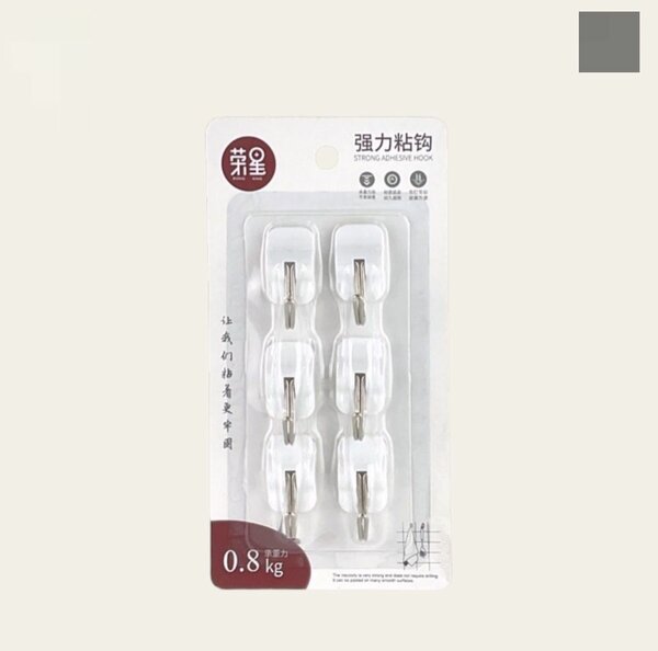 Crochets adhésifs solides 6 pcs