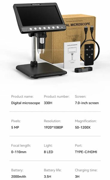Microscope numérique 7 pouces