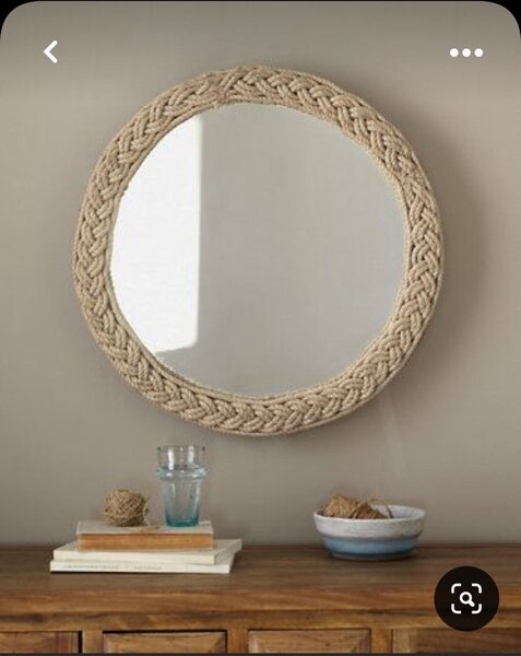 Miroir rond bohème corde