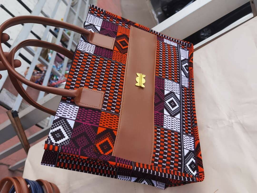 Sac à main en tissu wax coloré