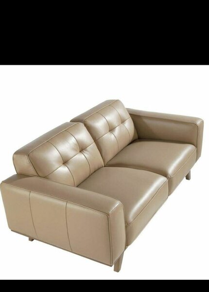 Canapé d'angle en cuir beige