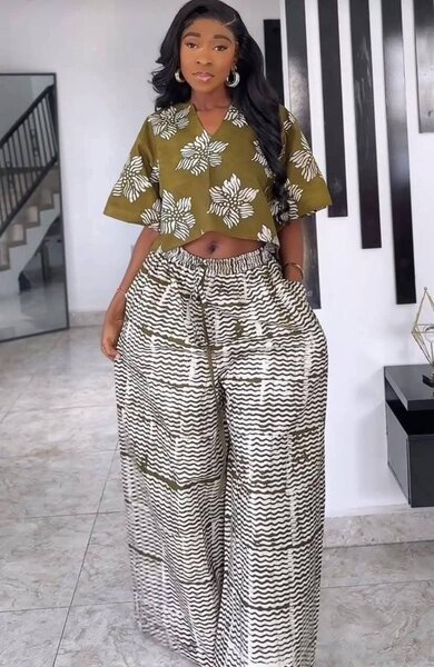 Ensemble Top et Pantalon Imprimé