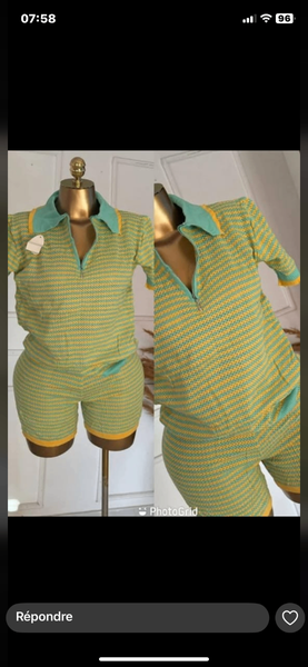 Ensemble fille rayé confortable