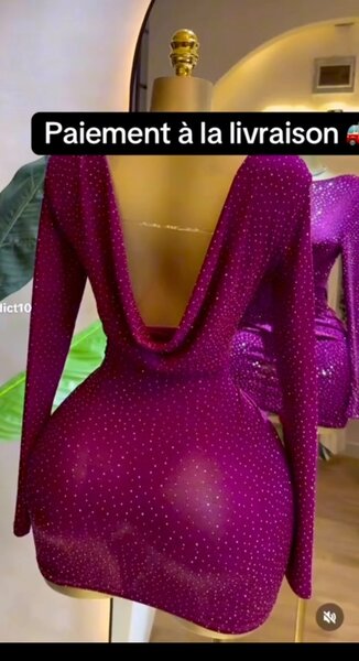 Robe Dos Nu Pailletée Femme