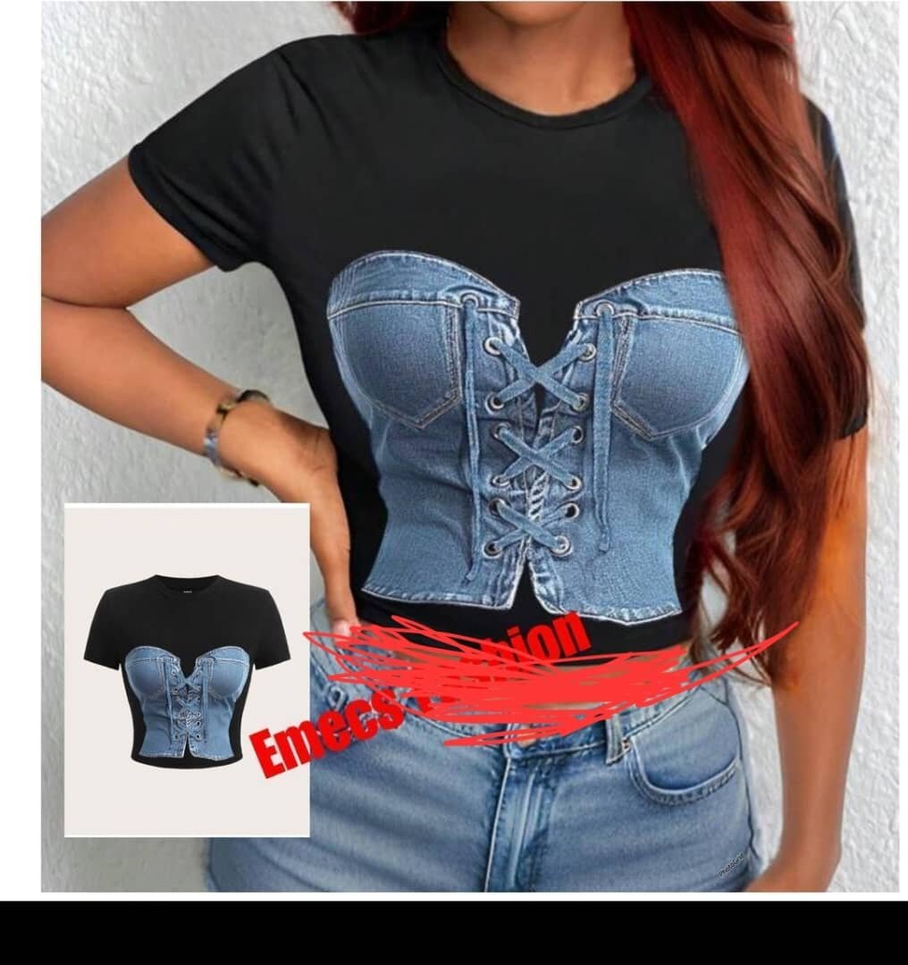 T-shirt graphique corset femme
