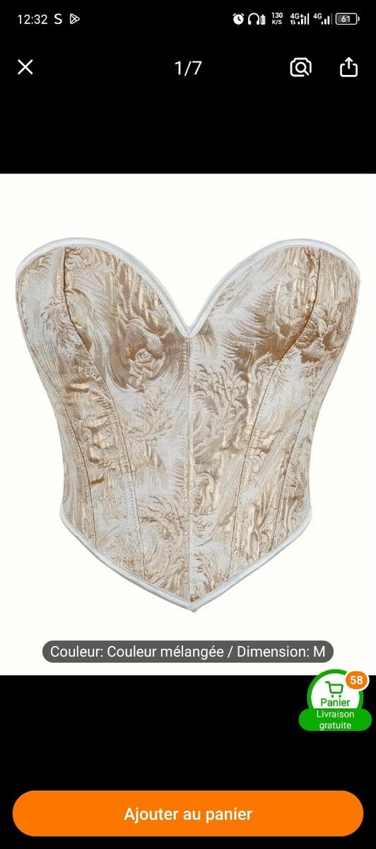 Corset brocart élégant