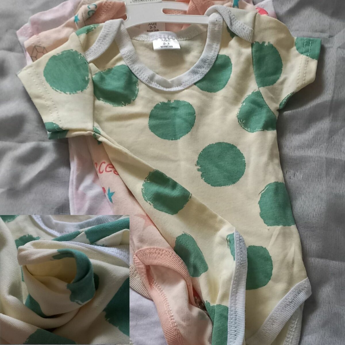 Newborn baby 0-3 months vests/onesies pretty patterns