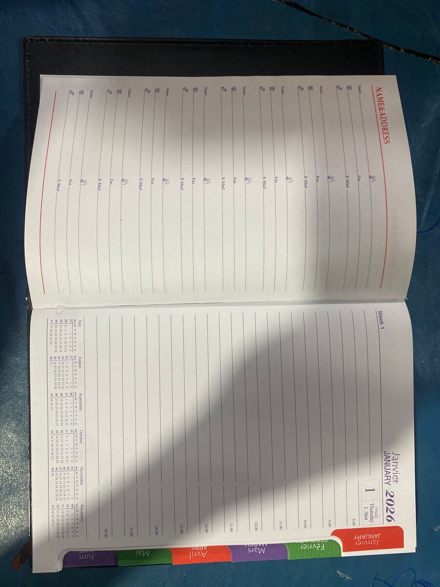 Agenda 2026 en Similicuir