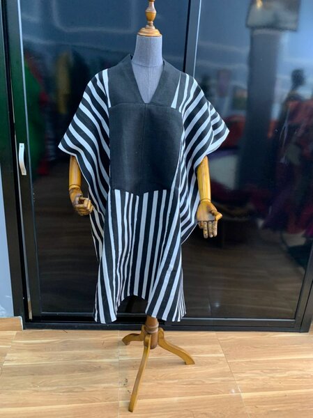 Poncho à rayures élégant