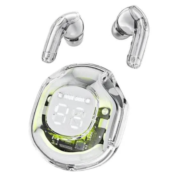 Air39 Earbuds TWS Transparent Wireless Bluetooth AirPods | Crystal Clear Sound, Bluetooth 5.3, Heavy Bass Stereo, Noise Reduction, Sports Headset with Microphone, Waterproof, LED Display