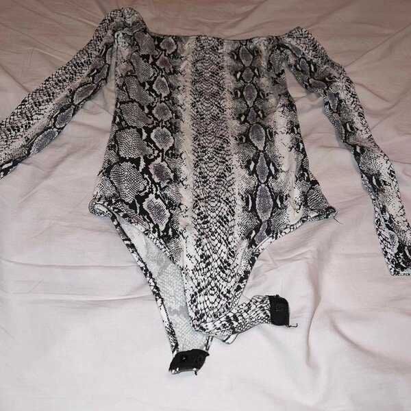 Grey Snake Pattern Bodysuit