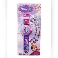 Frozen 24 Images Projector Toy Digital Watch with Cartoon Face for Kids