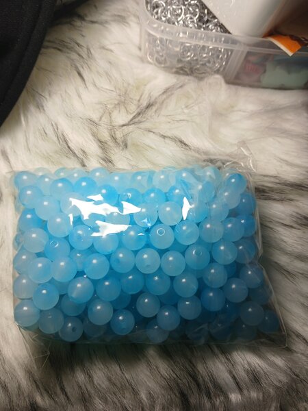 Perles bleu pour fabrication