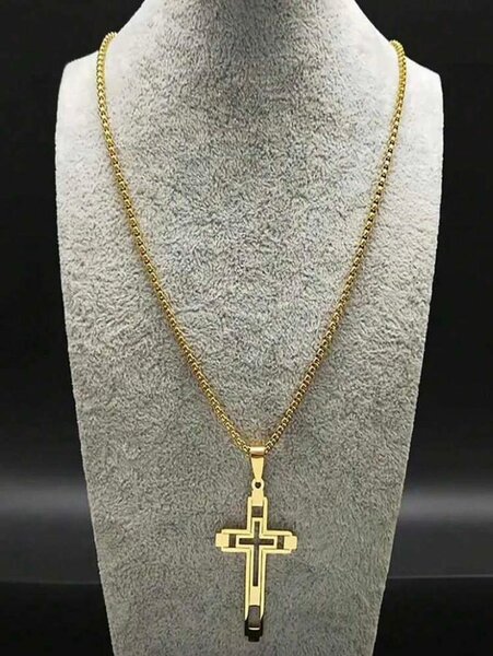 Collier Croix en Acier Inoxydable