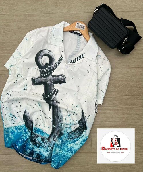 Chemise Homme Ancre Imprimé