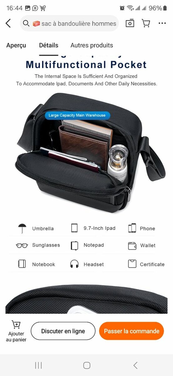 Sac a Bandoulière Arctic Hunter K00689-1