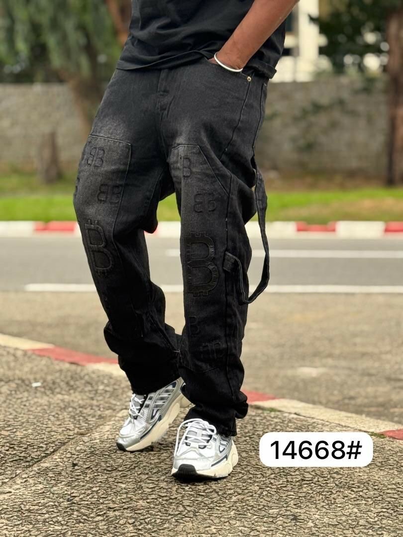 Pantalon cargo noir homme