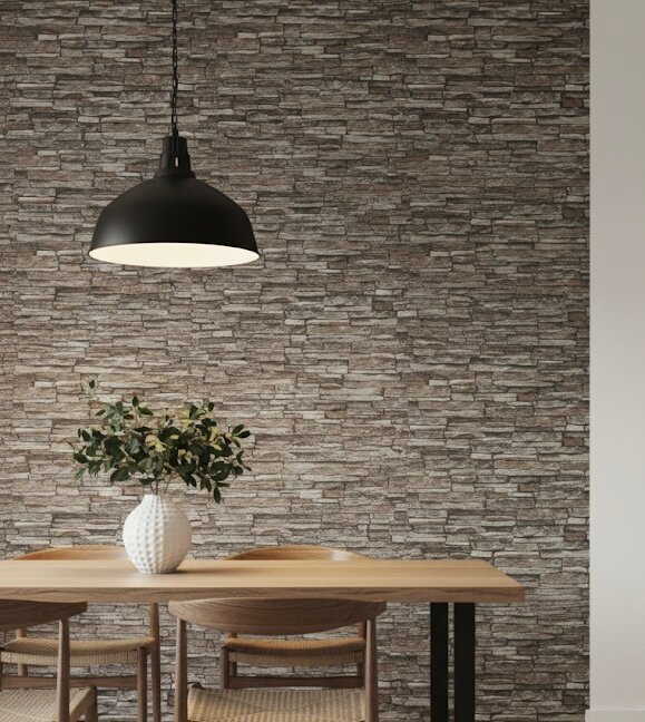 Papier peint effet pierre mur