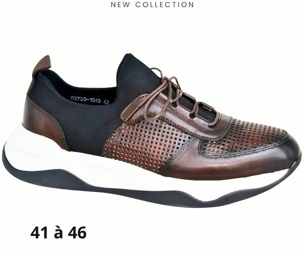 Chaussures homme en cuir marron