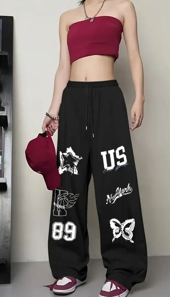 Pantalons larges à motifs