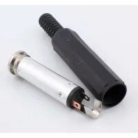 1-Pack 1/4-Inch Mono(Stereo) Phone Jack, Solder Type Cost-Effective Plastic 6.35mm TS Connector with Shrinkle Tube for Repairing Headphone/Guitar/Amp Extension Cable