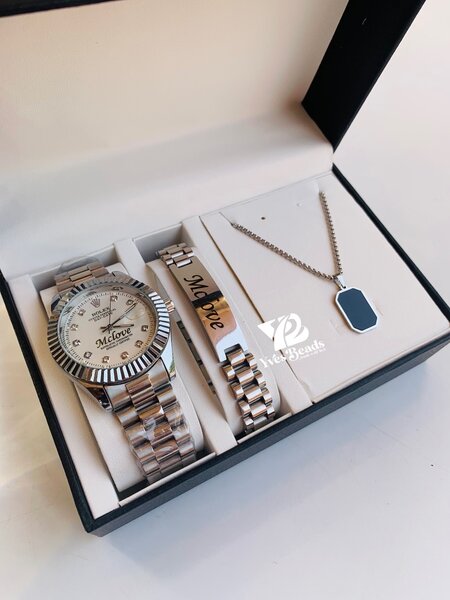 3 in Jewelry Set ( Watch , Bracelet & Necklace)