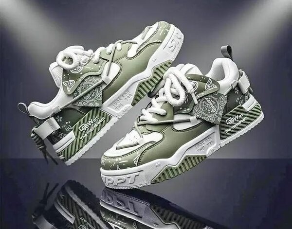 Baskets vertes unisex tendance