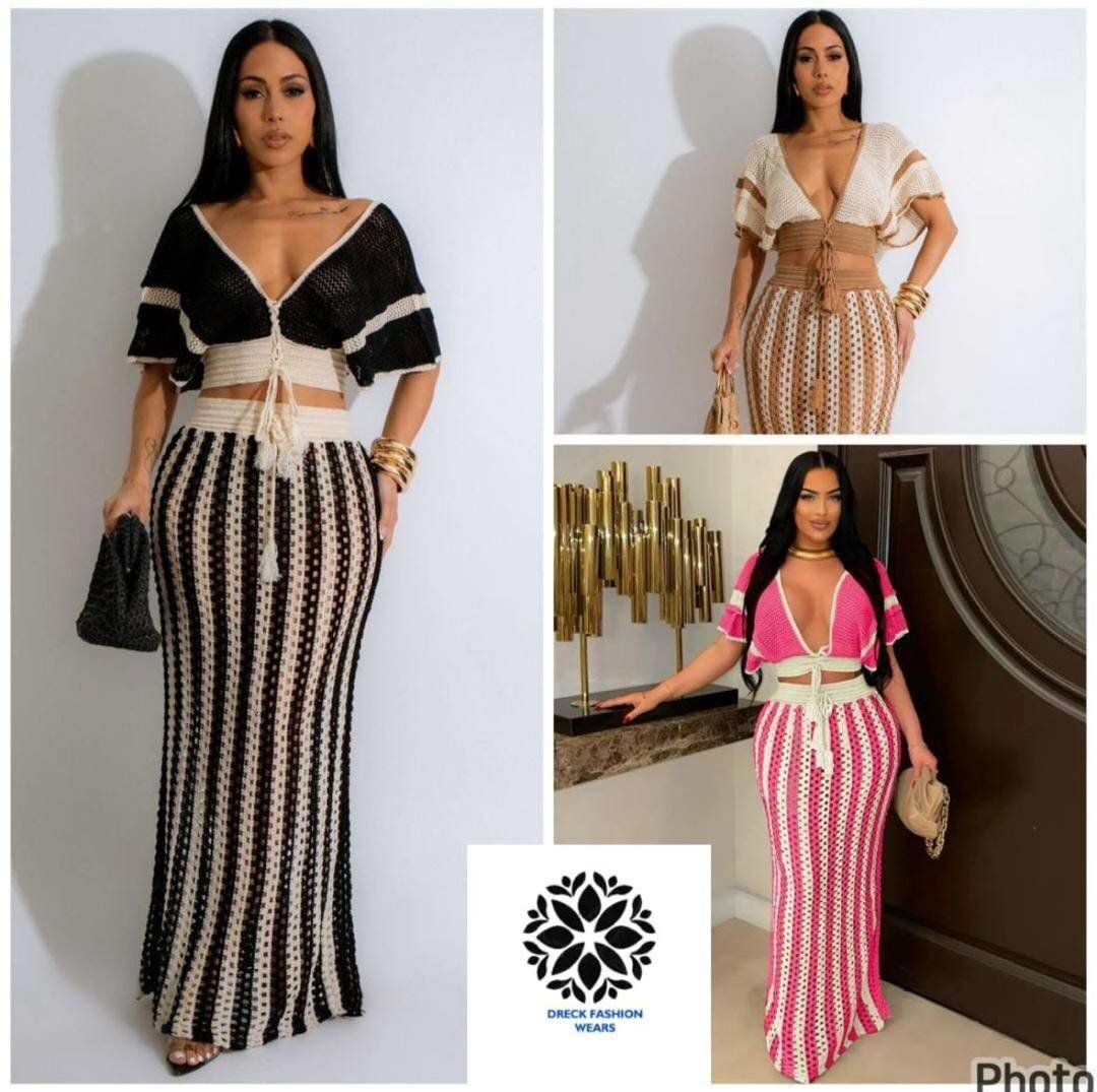 Robe longue tricot élégante