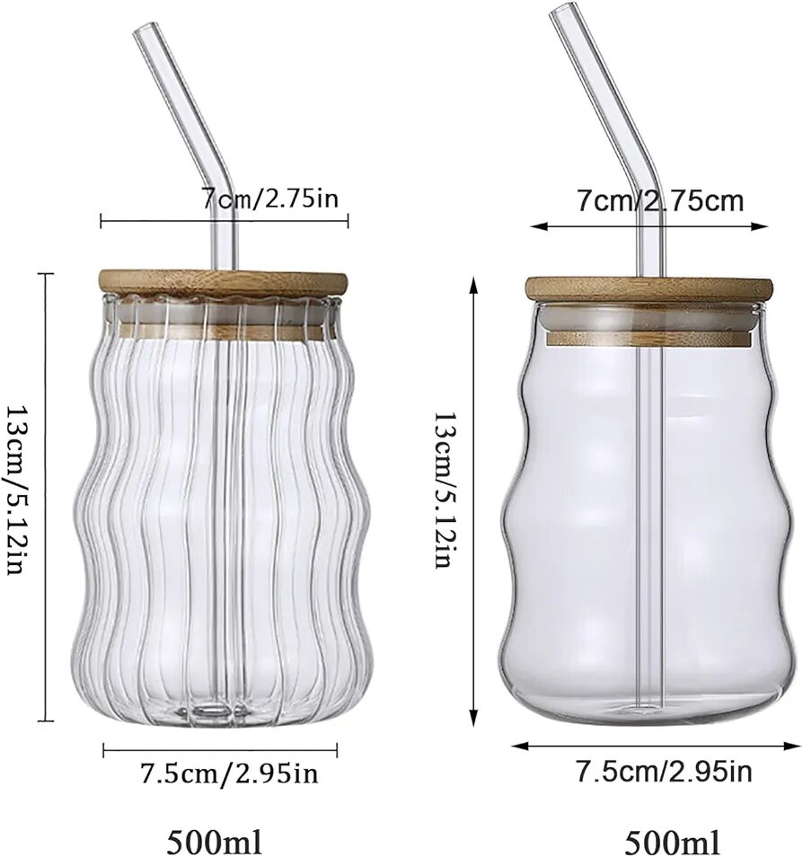 Glass Cup + Glass Straw