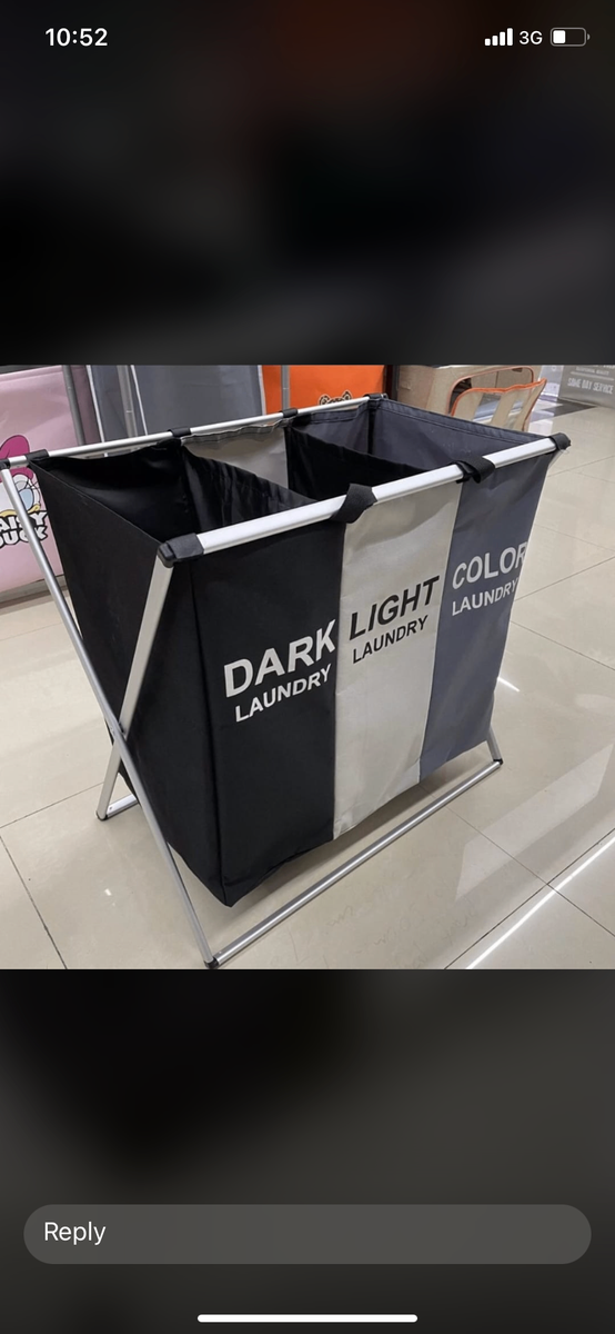 3 compartment Laundry basket