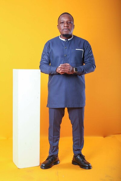 Ensemble tunique à rayures bleues