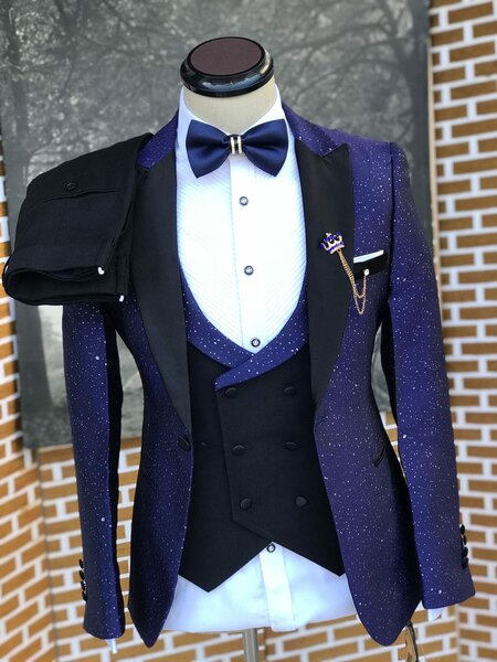 men's blue suit