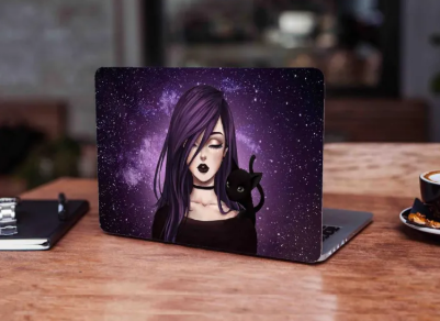 Art Girl Laptop Skin Vinyl Sticker Decal, 12 13 13.3 14 15 15.4 15.6 inch Laptop Skin Sticker Cover Art Decal Protector Fits All Laptops