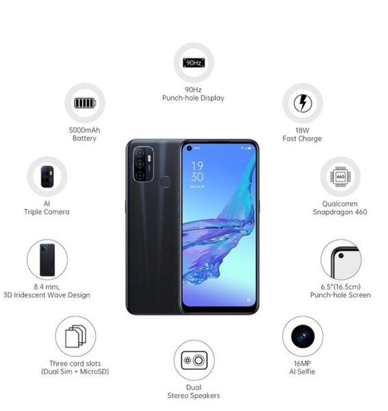 Oppo A53 Smartphone Débloqué 6.5" 5000mAh