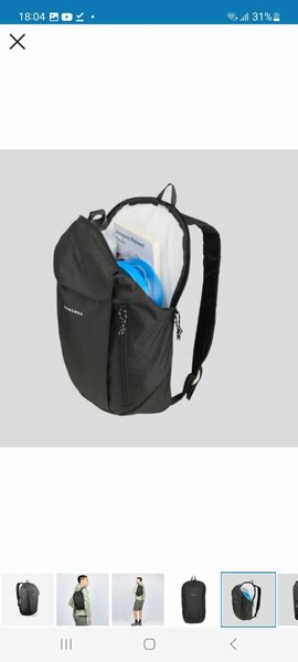 10l quechua black  bag