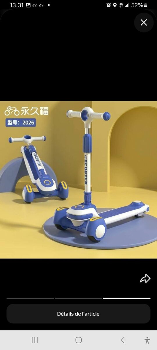 Trotinette Enfant 3 en 1