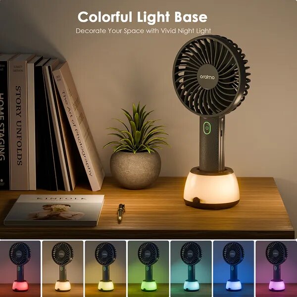 oraimo SmartHandheldfan 2 Handheld Fan with Light Base