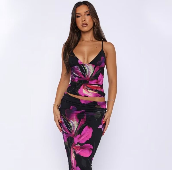Ensemble Floral Élégant Femme