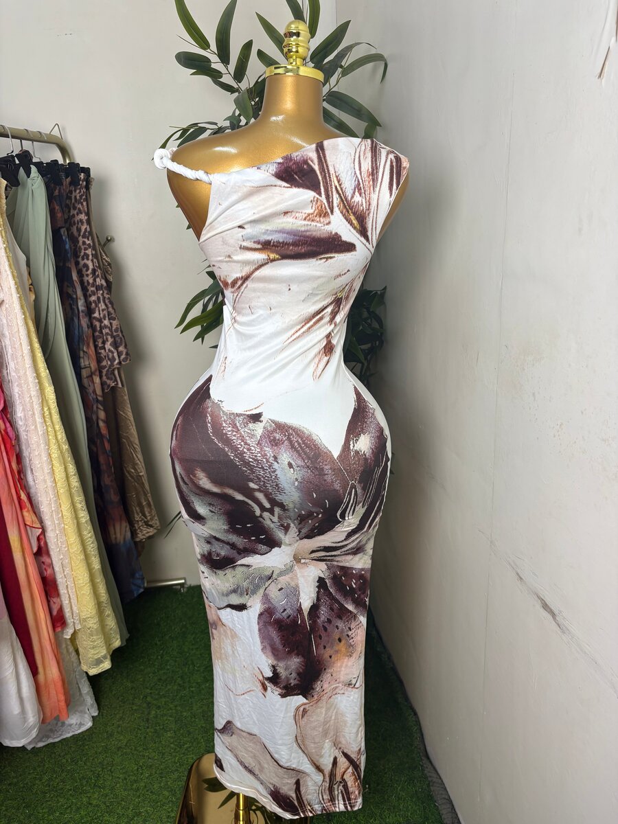 Robe longue imprimée pour femmes