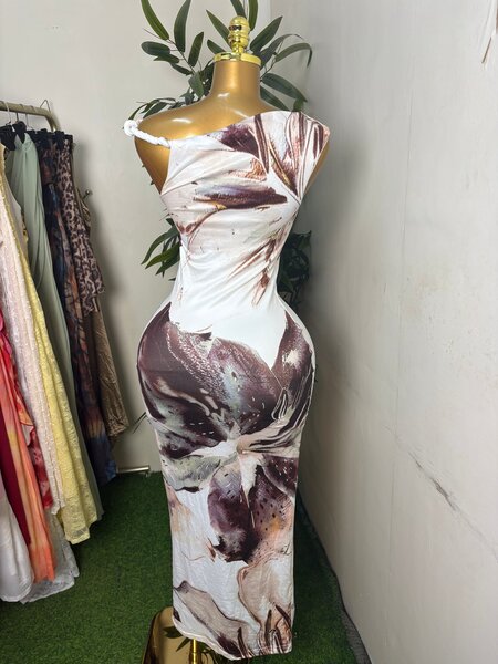 Robe longue imprimée pour femmes