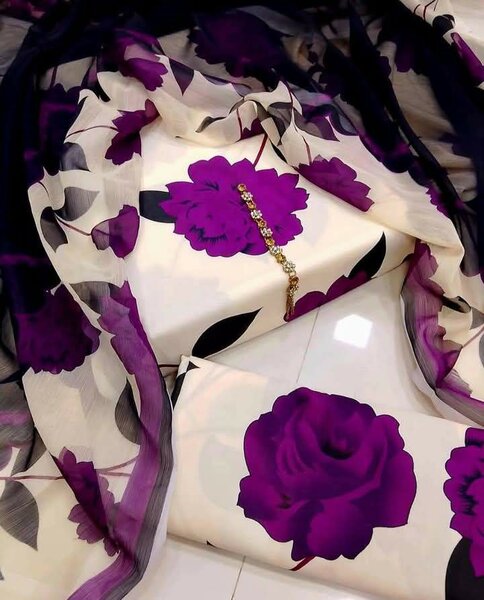 Printed lawn suit