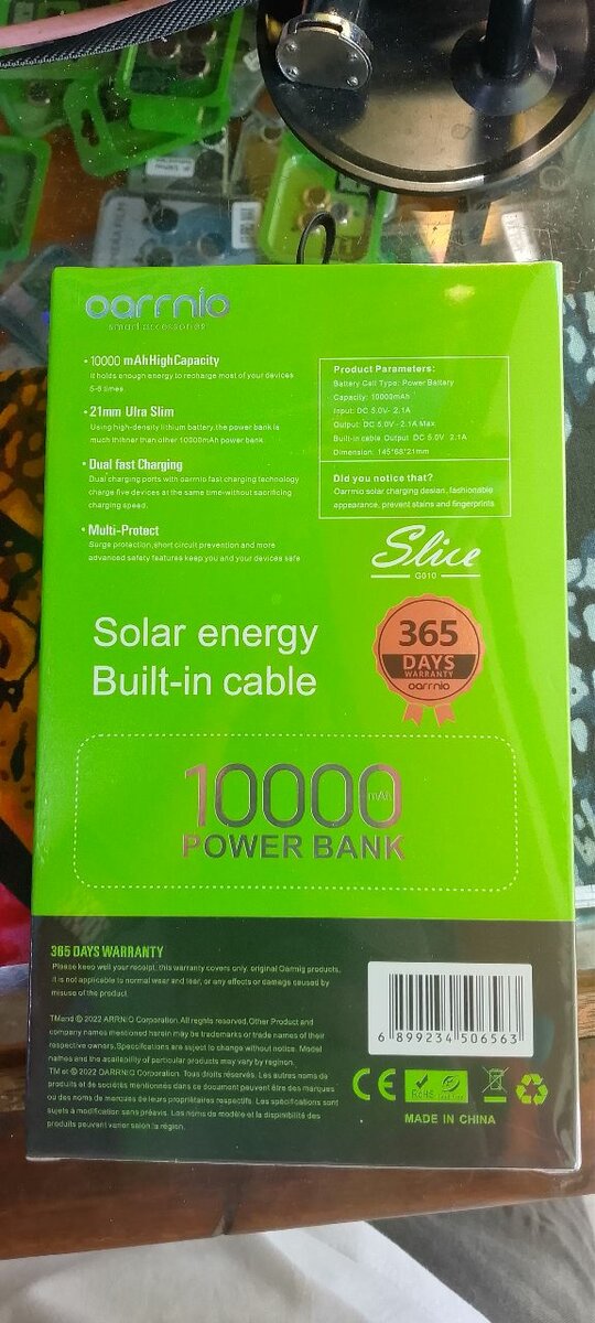 Batterie Externe 10000mAh Solaire