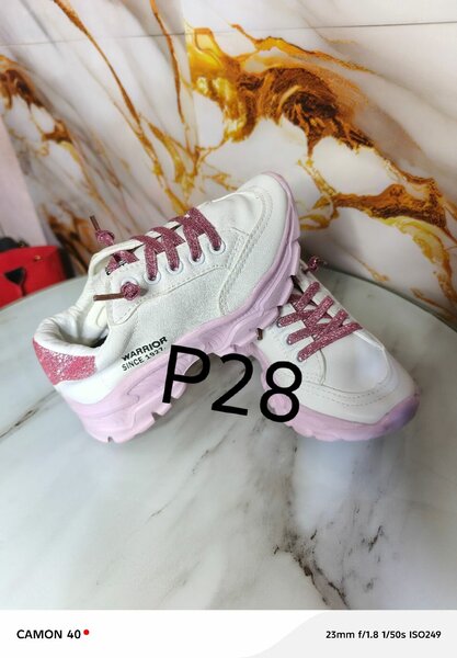 Baskets enfant blanches et roses