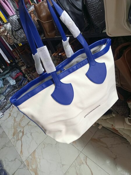 Sac cabas bleu et blanc tendance