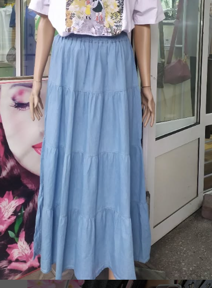Юбка летняя, голубой