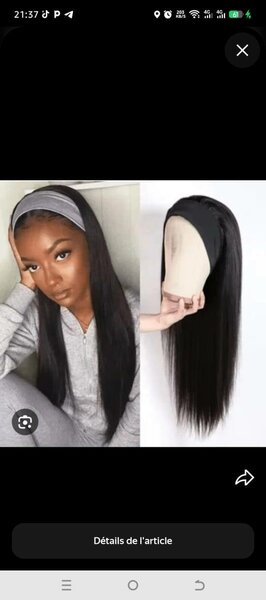 Perruque longue avec bandeau